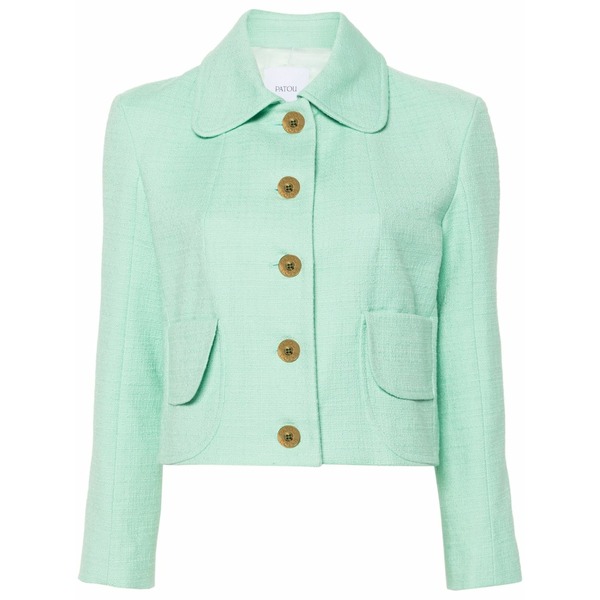 ジャンパトゥ レディース 上衣＆上衣 アウター Cropped tweed jacket Green