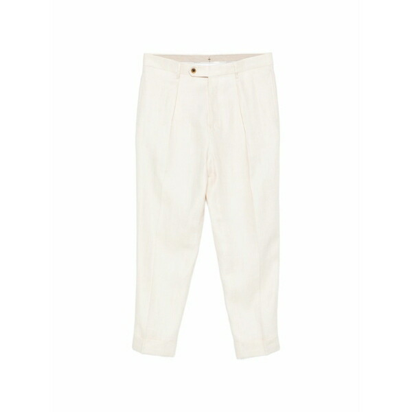 ベルウィッチ メンズ 心地好いズボン下 ボトムス Chiaia pleated ecru trousers Neutrals
