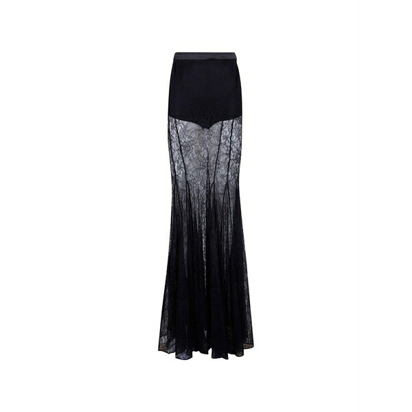 エリザベスフランキ レディース スコート ボトムス Lace maxi skirt Black