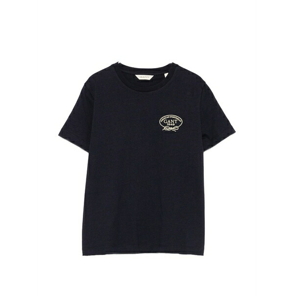 ガント レディース ティーシャツ トップス Logo-embroidered short-sleeve t-shirt Blue