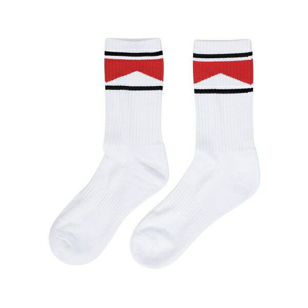 ルード メンズ ソックス アンダーお召しもの Chevron-design socks White