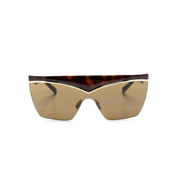 サンローラン アイウェア メンズ サングラス・アイウェア 添え物 Tortoiseshell shield-frame sunglasses Brown