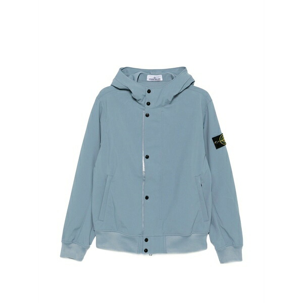 ストーンアイランド メンズ 上衣＆上衣 アウター Logo-patch hooded jacket Blue
