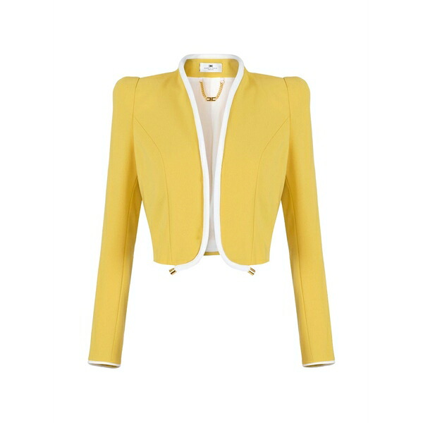 エリザベスフランキ レディース 上衣＆上衣 アウター Shoulder-pads jacket Yellow