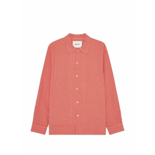 エヌエヌ77 メンズ 上衣＆上衣 アウター Reed gingham-check shirt jacket Red