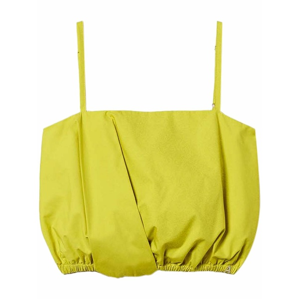 ツイン書き割り レディース カットソー トップス Poplin crop top Green