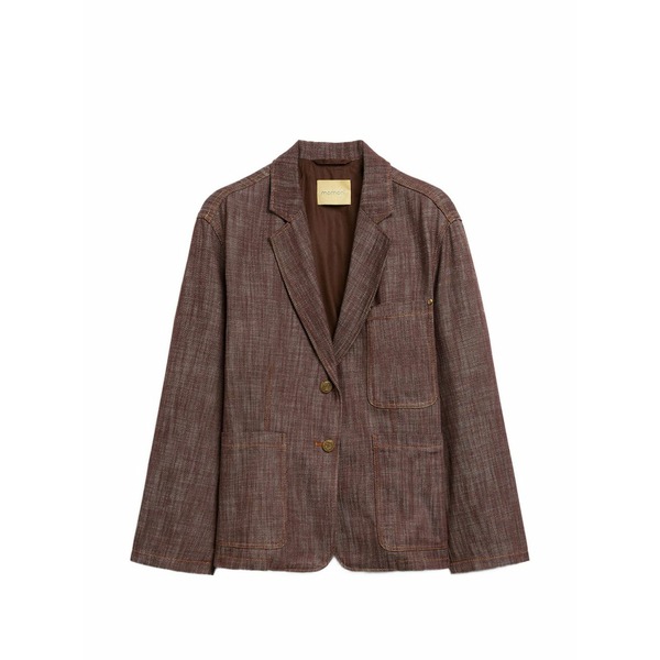 モモン レディース 上衣＆上衣 アウター Shins single-breasted denim jacket Brown