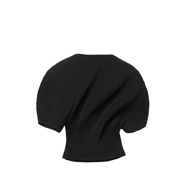 空想科学小説アール レディース プルオーバー トップス Naomi draped crinkled blouse Black