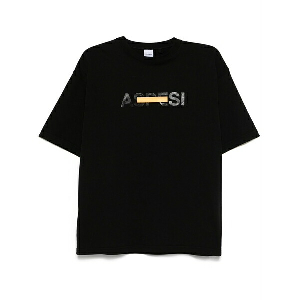 アスペジ メンズ ティーシャツ トップス Cotton t-shirt Black