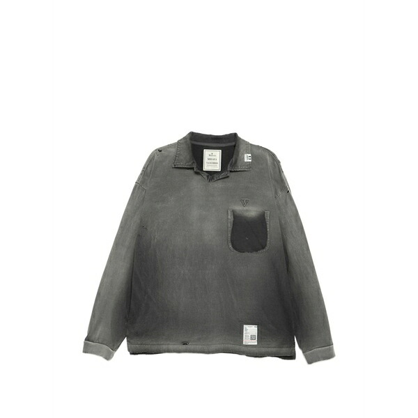 ミハラヤスヒロ メンズ ティーシャツ トップス Long-sleeved polo shirt Grey