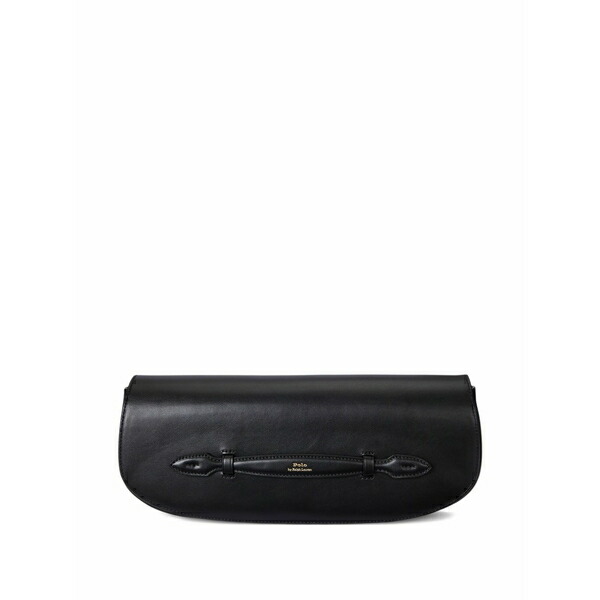 ラルフローレン レディース クラッチペダル御徒面子 御徒面子 Bellport leather curved clutch bag Black