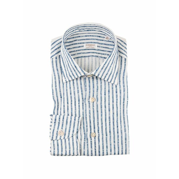 ボリエッロ メンズ プルオーバー トップス Vertical-stripe shirt Blue