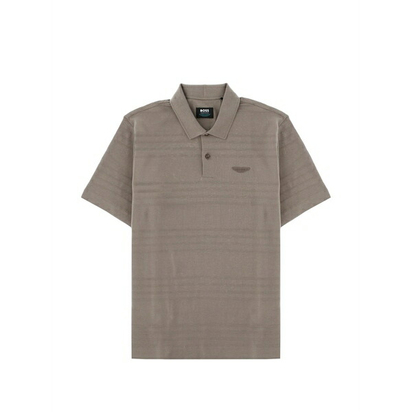 主任者 メンズ スポーツシャツ トップス X aston martin horizontal-stripe cotton polo shirt Grey