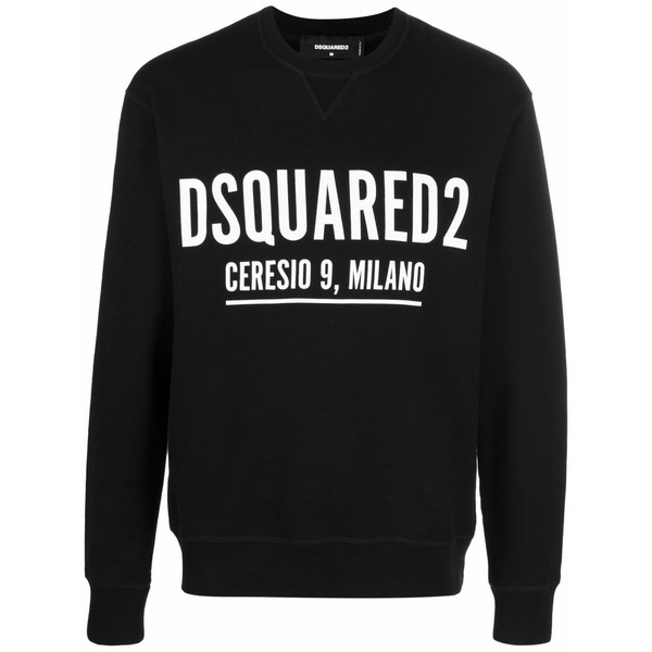 ディースクエアード メンズ パーカー・スウェットシャツ アウター Logo-print sweatshirt Black