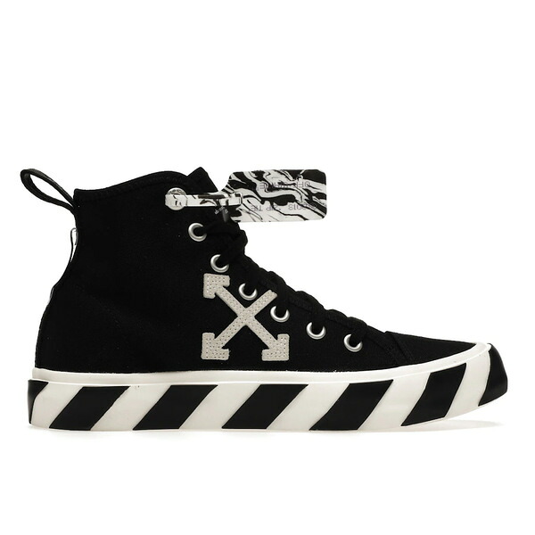 OFF-WHITE 象牙色 メンズ スニーカー  【OFF-WHITE Vulcanized Mid Top Black White】  大きさ US_9(27.0珊) Black/White