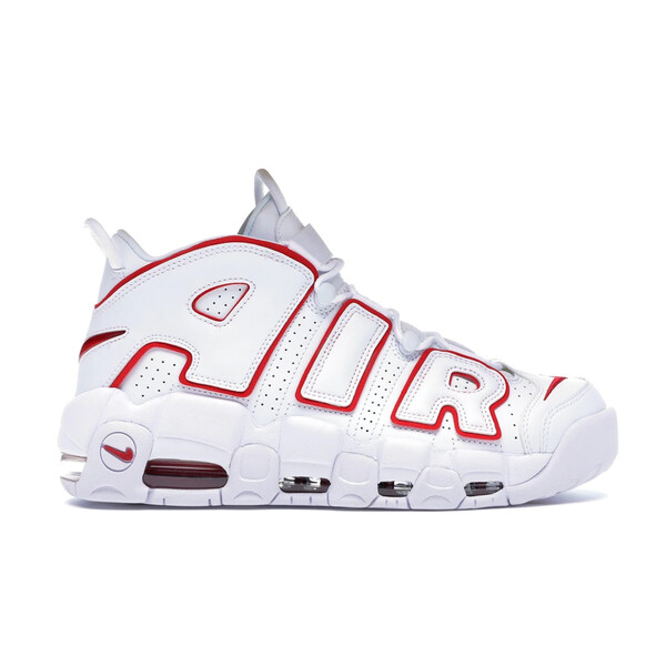 Nike ナイキ メンズ スニーカー  【Nike Air More Uptempo White Varsity Red Outline】  大きさ US_7(25.0珊) White/Varsity Red-White