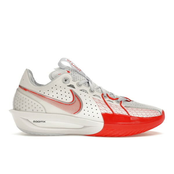 Nike ナイキ メンズ スニーカー 【Nike Air Zoom GT Cut 3 White Picante Red】 サイズ US_M_3.5 Summit White/Black/Football Grey/Picante Red/Metallic Silver｜asty
