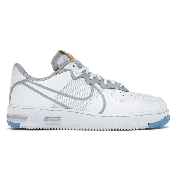 Nike ナイキ メンズ スニーカー  【Nike Air Force 1 React Light Smoke Grey】  大いさ US_9(27.0糎) White/Light Smoke Grey/University Gold