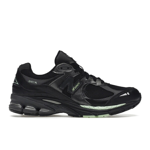 New Balance ニュー平衡にする メンズ スニーカー  【New Balance 2002R Black Silver Green】  大きさ US_6(24.0珊) Black/Powder Green