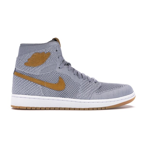 Jordan ジョーダン メンズ スニーカー 【Jordan 1 Retro High Flyknit Wolf Grey】 サイズ US_M_14 Wolf Grey/Golden Harvest-Gum Yellow｜asty