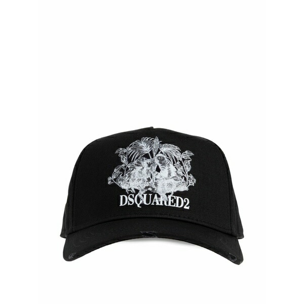 ディースクエアード メンズ 帽子 アクセサリー Monkey-motif baseball cap Black