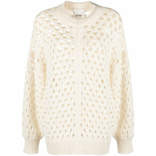 イザ呼びりん マラン レディース 編み物\u0026スウェーター アウター Tane crochet wool-blend jumper Neutrals