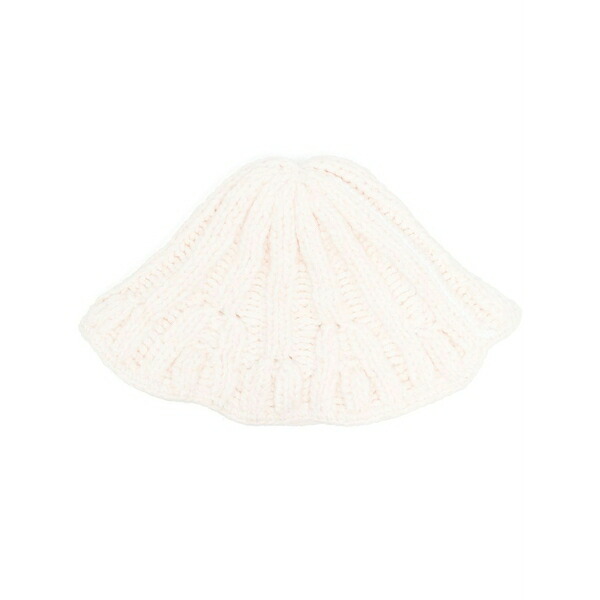 マルタンマルジェラ レディース 帽子 アクセサリー Ribbed knit bucket hat Neutrals｜asty
