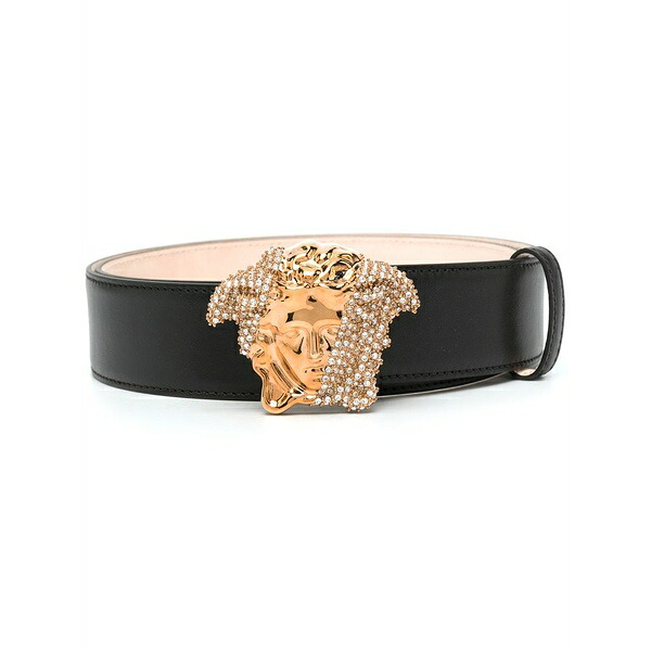 ヴェルサーチ メンズ 三尺帯 付属物 La medusa leather belt Black