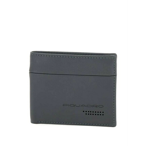 ピークアドロ  メンズ 札入れ 付属物 Logo-print leather wallet Grey メンズ財布-財布・ケース