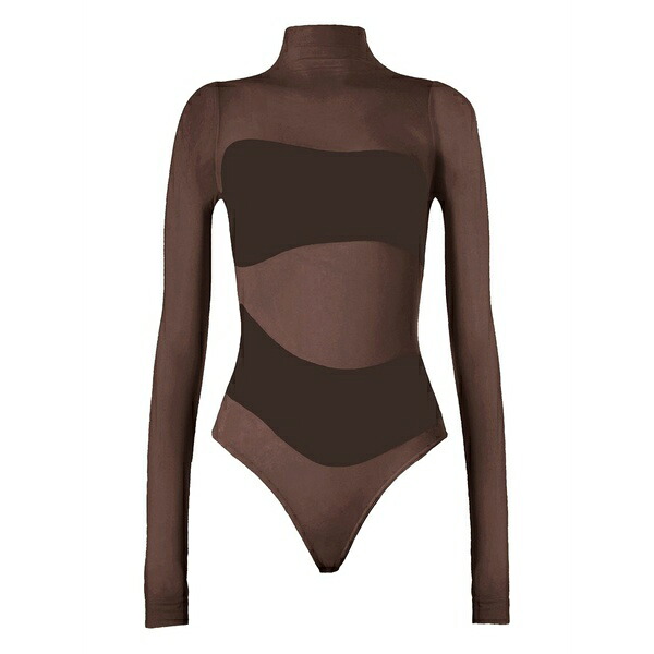 ウォルフォード レディース ティーシャツ トップス Long-sleeved string body Brown レディースファッション-トップス