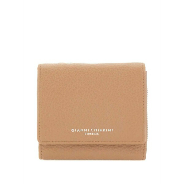ジャンニ・キアリーニ レディース 札入れ 佩び物 Pebbled-leather zip wallet Neutrals