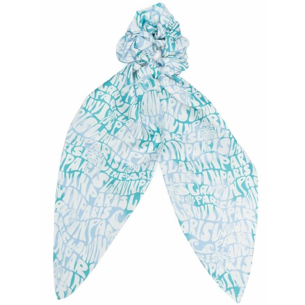 ランバン レディース ヘアアクセサリー アクセサリー Logo-print knot-detailed scrunchie Blue|asty