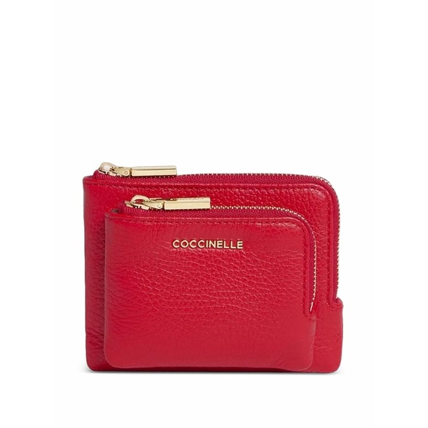 コチネレ レディース 紙入れ 付属品 Zip-up leather purse Red