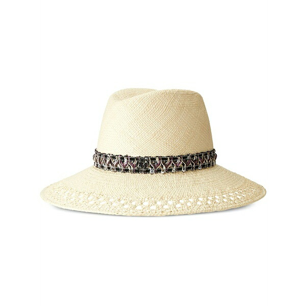 メゾンミッシェル レディース 帽子 アクセサリー Kate straw fedora hat Neutrals|asty