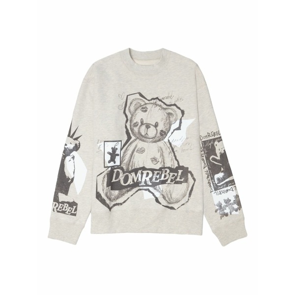 ドムレベル メンズ パーカー・スウェットシャツ アウター High low bear-print sweatshirt Neutrals｜asty