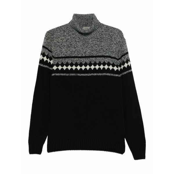 フェランテ メンズ ニット&セーター アウター Patterned roll-neck sweater Black|asty