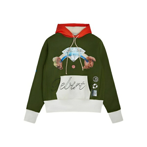 アドバイザリー ボード クリスタルズ メンズ パーカー・スウェットシャツ アウター Birthstone - april "olive" hoodie Green｜asty