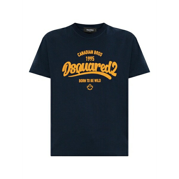 ディースクエアード レディース Tシャツ トップス Canadian bros-print t-shirt Blue|asty