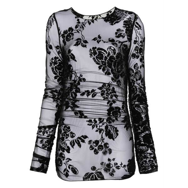 ピンコ レディース プルオーバー トップス Floral-print top Black