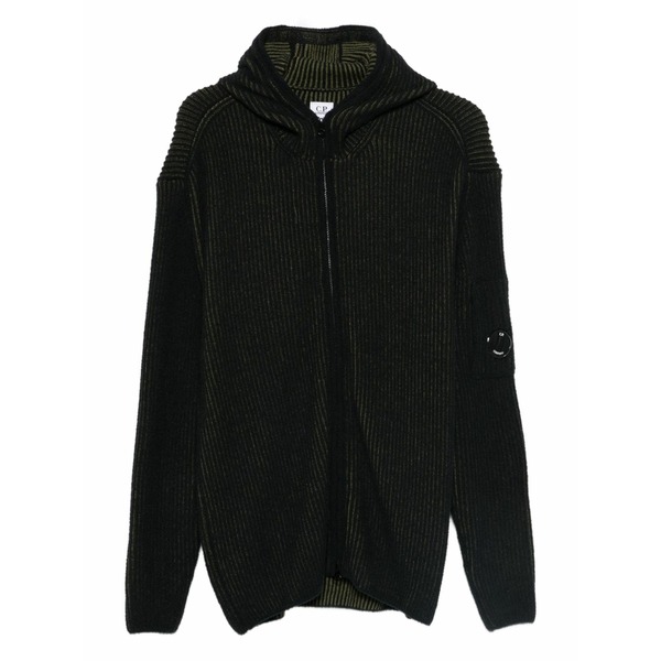 シーピーカンパニー メンズ パーカー・スウェットシャツ アウター Lens-detail hoodie Black トップス-メンズファッション-パーカー