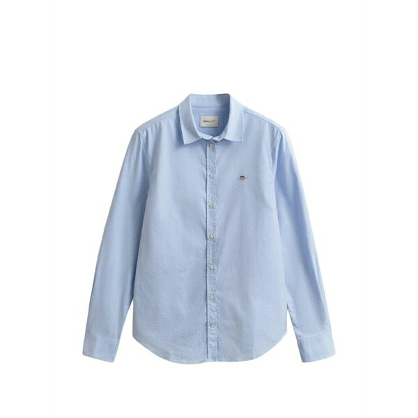 ガント レディース シャツ トップス Embroidered-logo shirt Blue|asty