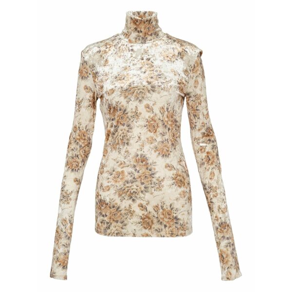 ガニー レディース Tシャツ トップス Printed turtleneck top Neutrals|asty