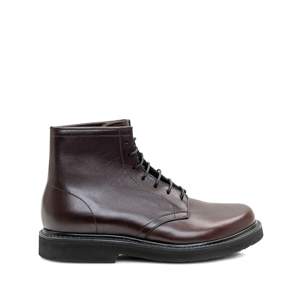 プレミアータ メンズ ブーツ シューズ Topstitched lace-up boots Brown