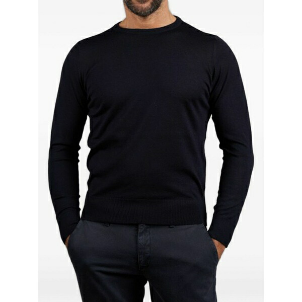 サンリサ メンズ ニット&セーター アウター Zefiro crew-neck sweater Blue｜asty