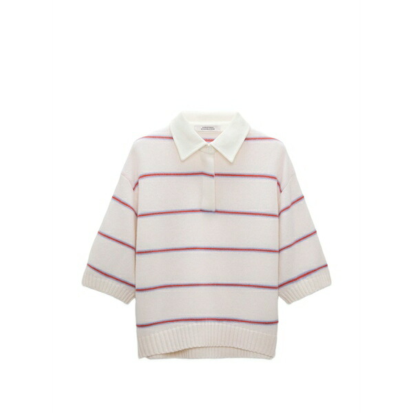 ドロシーシューマッハ レディース スポーツシャツ トップス Sporty statements striped polo shirt Neutrals