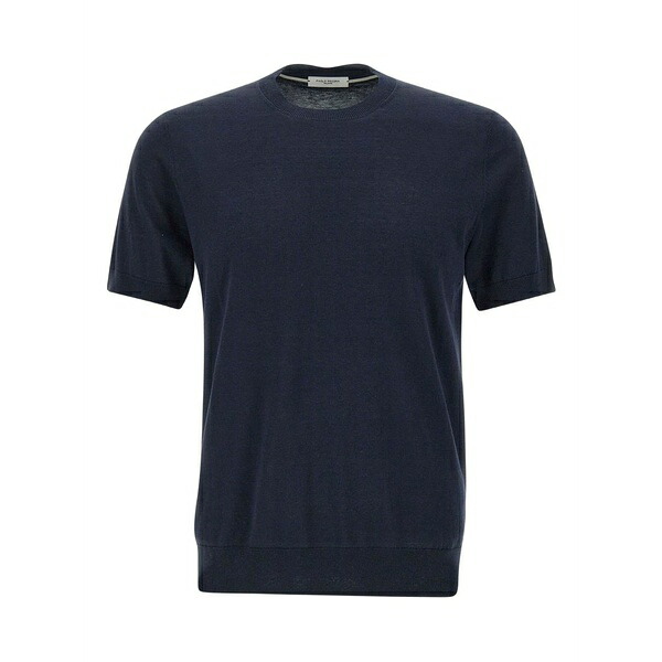 パウロペコラ メンズ Tシャツ トップス Silk-blend t-shirt Blue｜asty 30,420円