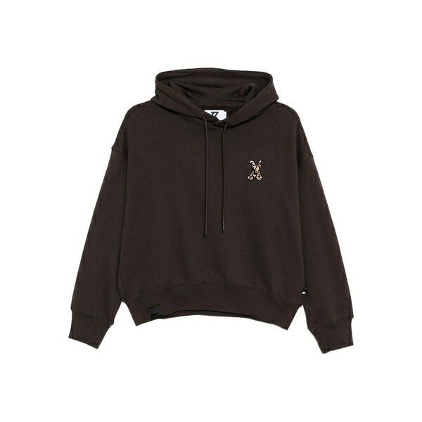 イズエ レディース パーカー・スウェットシャツ アウター Logo-embroidered hoodie Brown