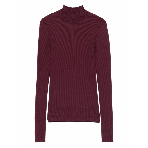 ツインセット レディース Tシャツ トップス Ribbed-knit high-neck top Red|asty
