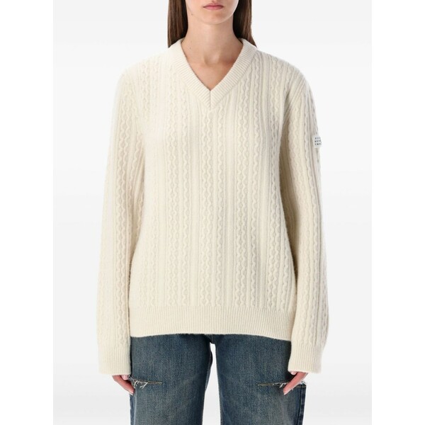 マルタンマルジェラ レディース ニット\u0026セーター アウター Cable-knit v-neck sweater  Neutrals