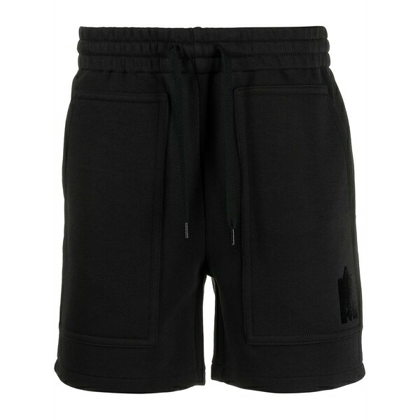 マッカージュ メンズ カジュアルパンツ ボトムス Logo-patch drawstring shorts Black|asty